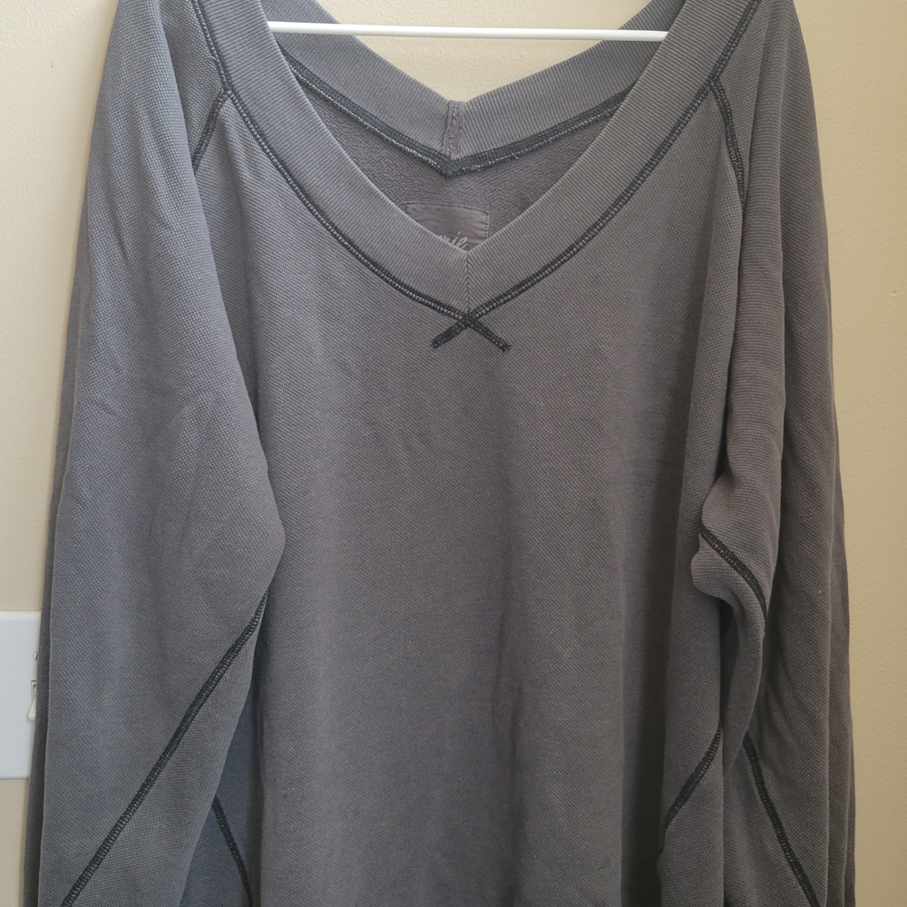 Aerie Charcoal V-Neck Sweatshirt